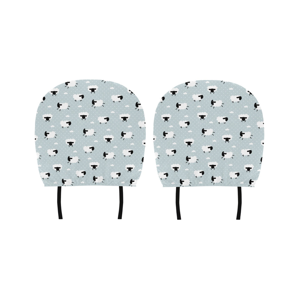 Sheep polka dot cloud pattern Car Headrest Cover