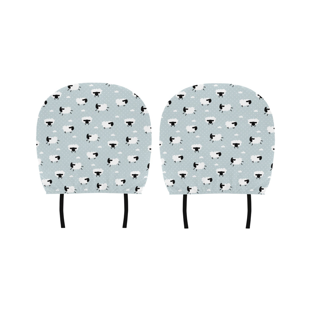 Sheep polka dot cloud pattern Car Headrest Cover