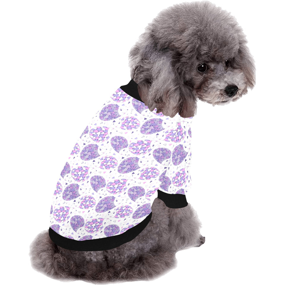 Hedgehog Pattern Print Design 05 All Over Print Pet Dog Round Neck Fuzzy Shirt