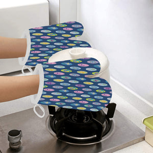 Surfboard Pattern Print Design 03 Heat Resistant Oven Mitts