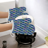 Surfboard Pattern Print Design 03 Heat Resistant Oven Mitts