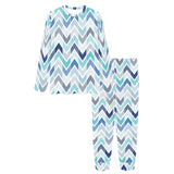 zigzag chevron blue pattern Women's All Over Print Pajama Set
