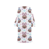 Cute pug hat rabbit costume pattern Blanket Robe with Sleeves