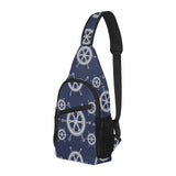 nautical steering wheel design pattern All Over Print Chest Bag