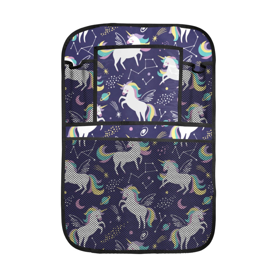 Hand drawn cute unicorn star planet Car Seat Back Organizer