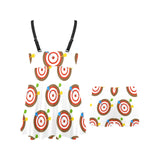 Darts Pattern Print Design 04 Chest Sexy Pleated Two Piece Swim Dress