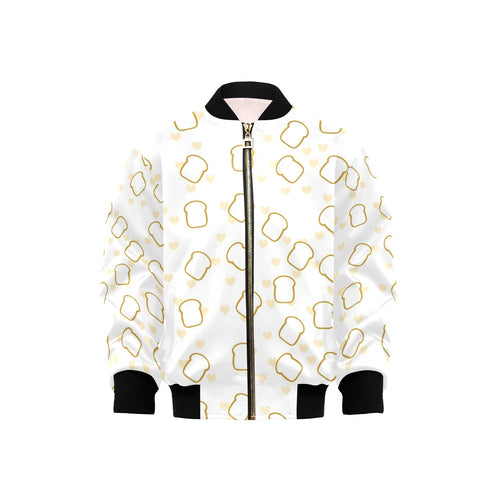 Bread Toast Pattern Print Design 01 Kids' Boys' Girls' Bomber Jacket