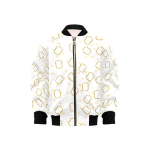Bread Toast Pattern Print Design 01 Kids' Boys' Girls' Bomber Jacket