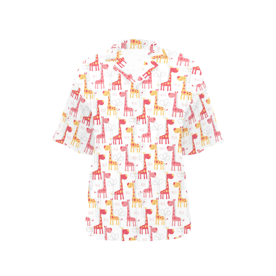 Giraffe Pattern Print Design 03 Women's All Over Print Hawaiian Shirt