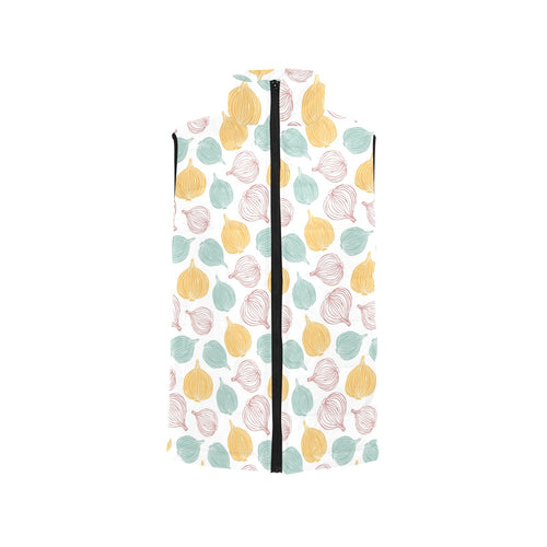 colorful onions white background Men's Padded Vest
