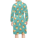 Sandwich Pattern Print Design 03 Men's Long Sleeve Belted Night Robe