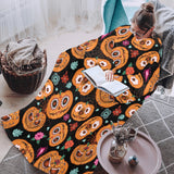 Pumpkin flowers spiderweb Halloween theme Blanket Robe with Sleeves