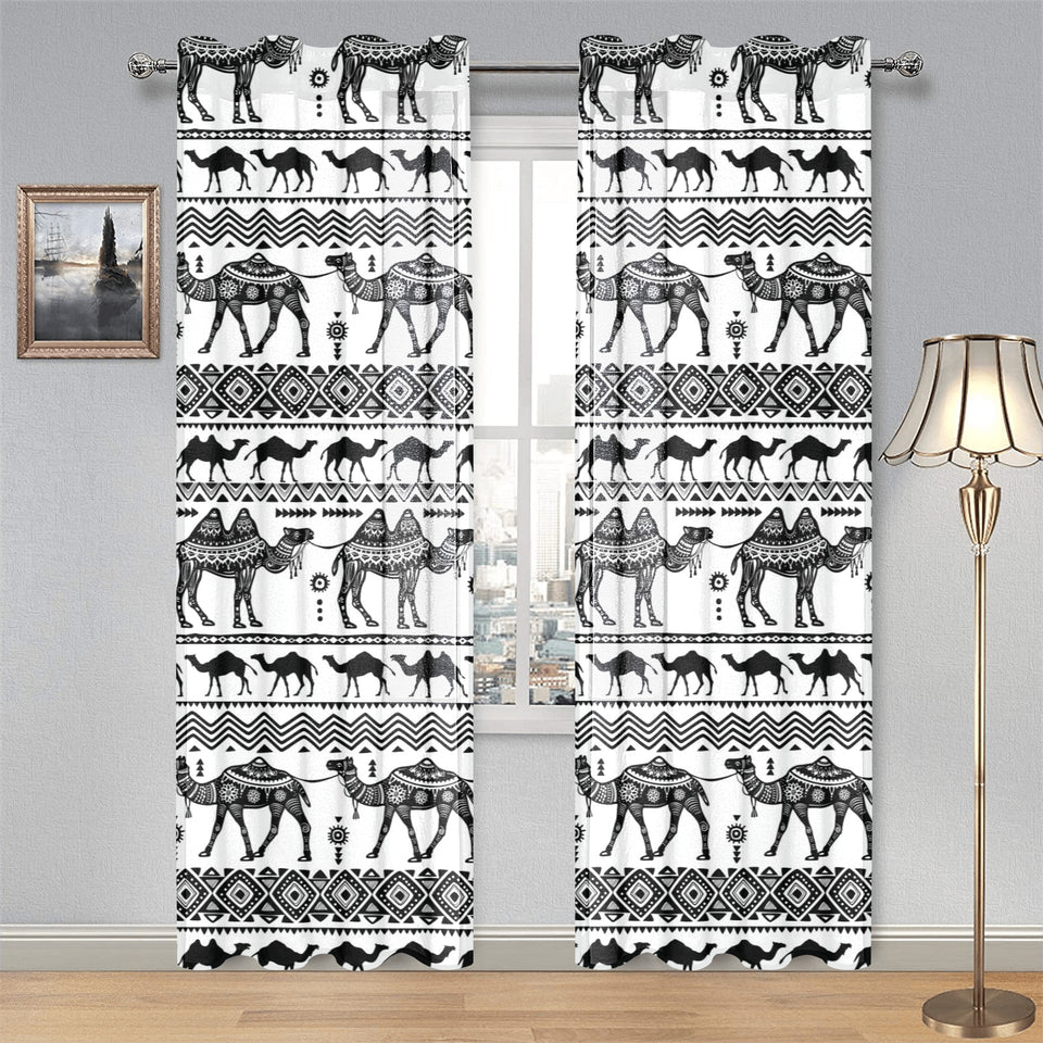 Camel polynesian tribal pattern Gauze Curtain