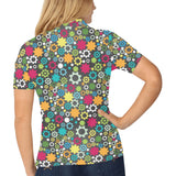 Gear Pattern Print Design 03 Women's All Over Print Polo Shirt