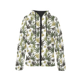 Canabis Marijuana Weed Pattern Print Design 05 Women's Padded Hooded Jacket