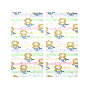 Cute hand drawn mermaid Gauze Curtain