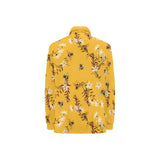Bee flower pattern Women's Long Sleeve Polo Shirt