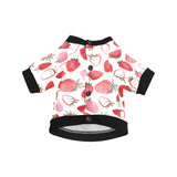 watercolor hand drawn beautiful strawberry pattern All Over Print Pet Dog Round Neck Fuzzy Shirt