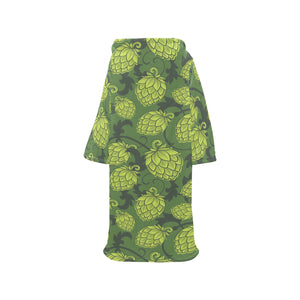 Hop pattern Hop cone background Blanket Robe with Sleeves