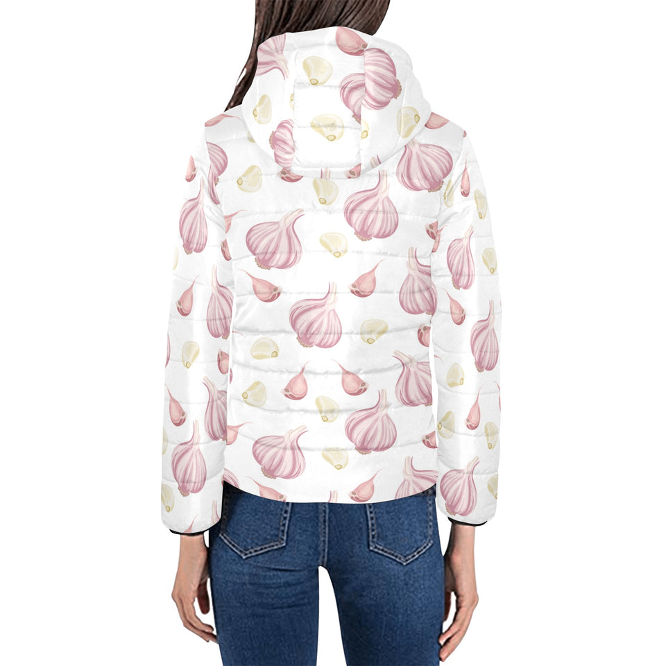 Garlic pattern Women's Padded Hooded Jacket