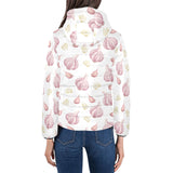 Garlic pattern Women's Padded Hooded Jacket