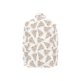 Hand drawn pizza pattern Women's Long Sleeve Polo Shirt