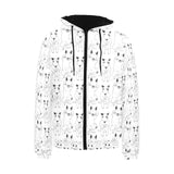 Bull Terrier Pattern Print Design 02 Men's Padded Hooded Jacket