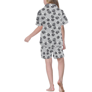 Sun Glasses Pattern Print Design 04 Kids' Boys' Girls' V-Neck Short Pajama Set