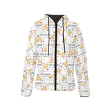 Greyhound Pattern Print Design 03 Women's Padded Hooded Jacket
