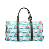 Red White sailboat wave background Travel Bag