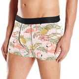 Pink flamingo birds pineapples hibiscus flower pat Men's All Over Print Boxer Briefs Men's Underwear