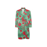 Tomato design pattern Men's Long Sleeve Belted Night Robe