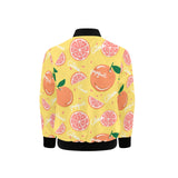 Grapefruit yellow background Kids' Boys' Girls' Bomber Jacket