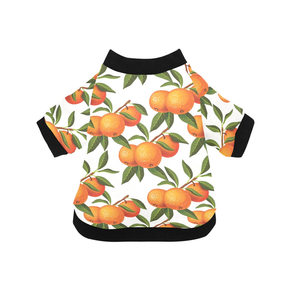 Oranges pattern background All Over Print Pet Dog Round Neck Fuzzy Shirt