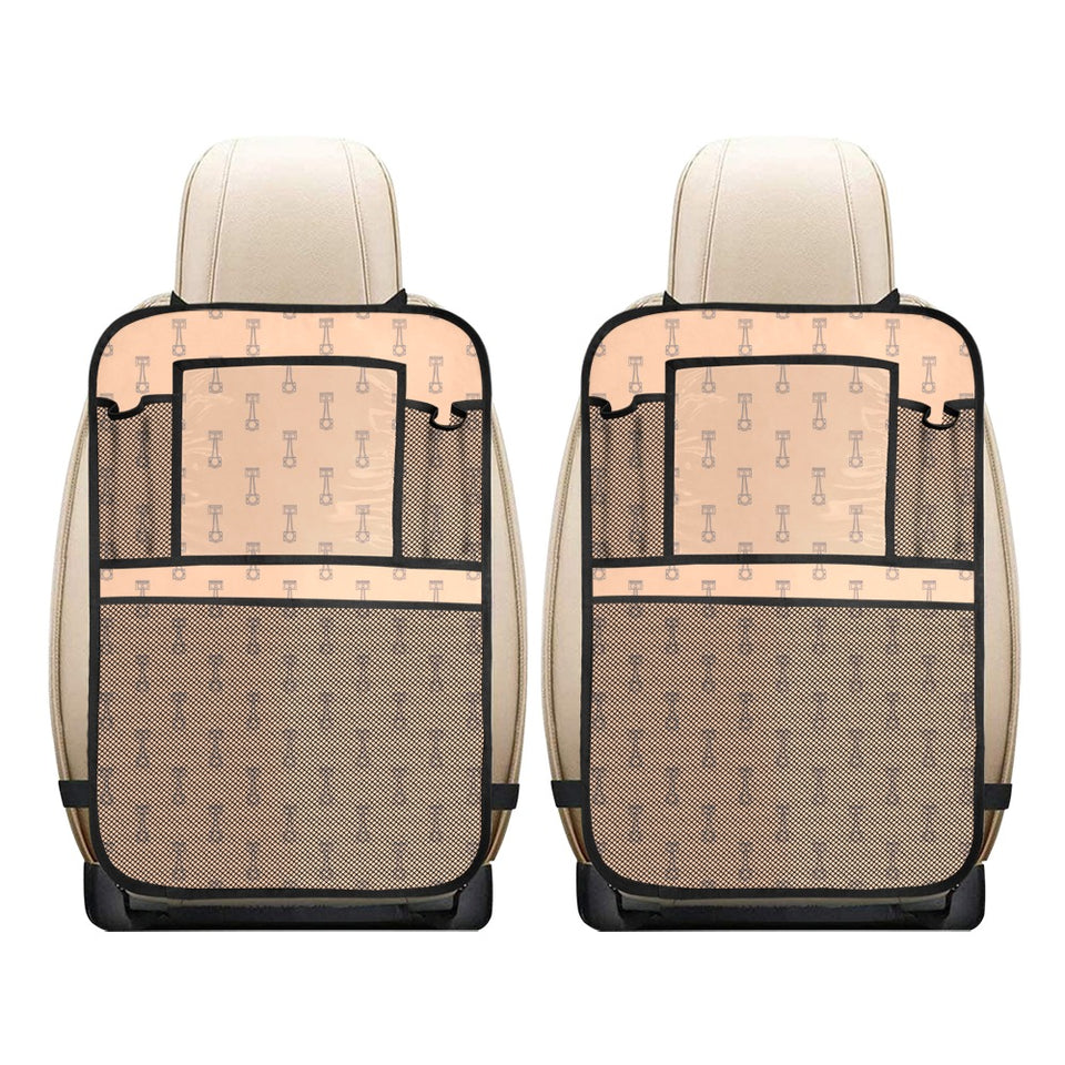 Engine Piston Cream Background Pattern Design 04 Car Seat Back Organizer