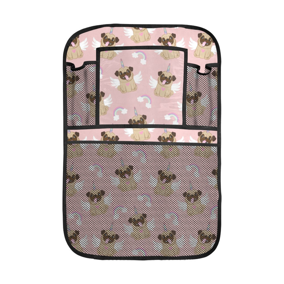 Cute unicorn pug pattern Car Seat Back Organizer