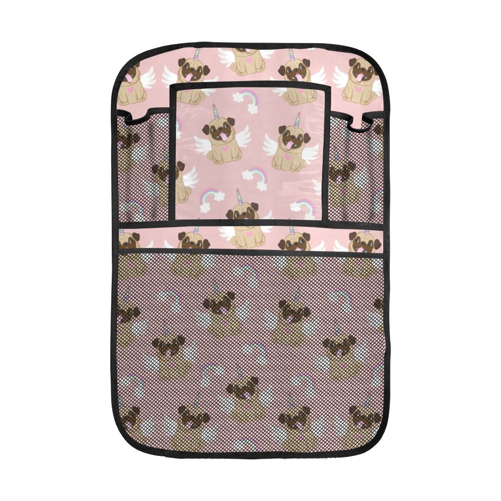 Cute unicorn pug pattern Car Seat Back Organizer