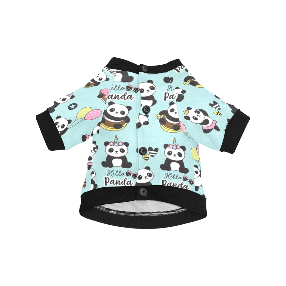 Cute baby panda pattern All Over Print Pet Dog Round Neck Fuzzy Shirt