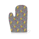Cute yellow monkey leaves pattern Heat Resistant Oven Mitts