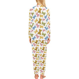 Teddy Bear Pattern Print Design 01 Women's All Over Print Pajama Set