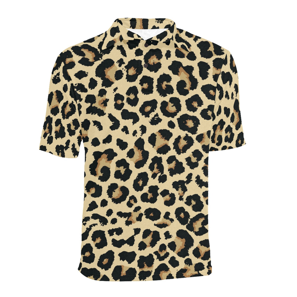 Leopard print design pattern Men's All Over Print Polo Shirt