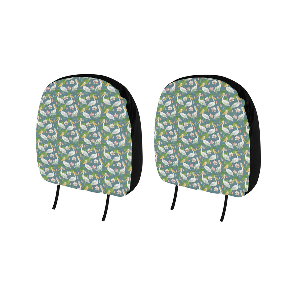 Pelican Pattern Print Design 04 Car Headrest Cover