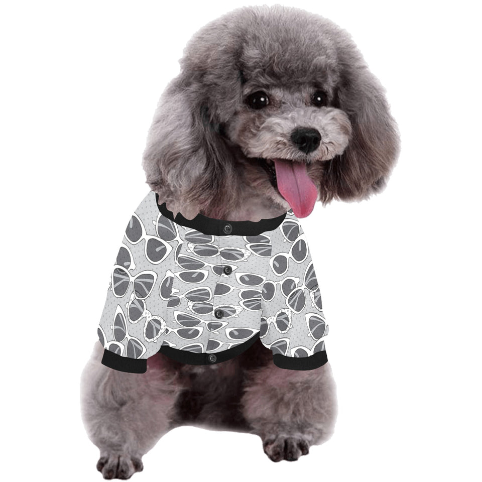 Sun Glasses Pattern Print Design 04 All Over Print Pet Dog Round Neck Fuzzy Shirt