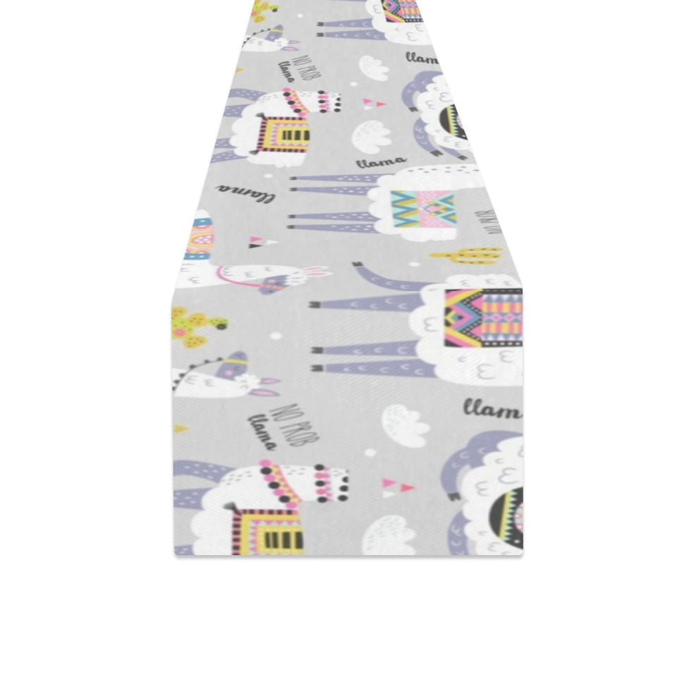 Cute Llama Alpaca pattern Table Runner
