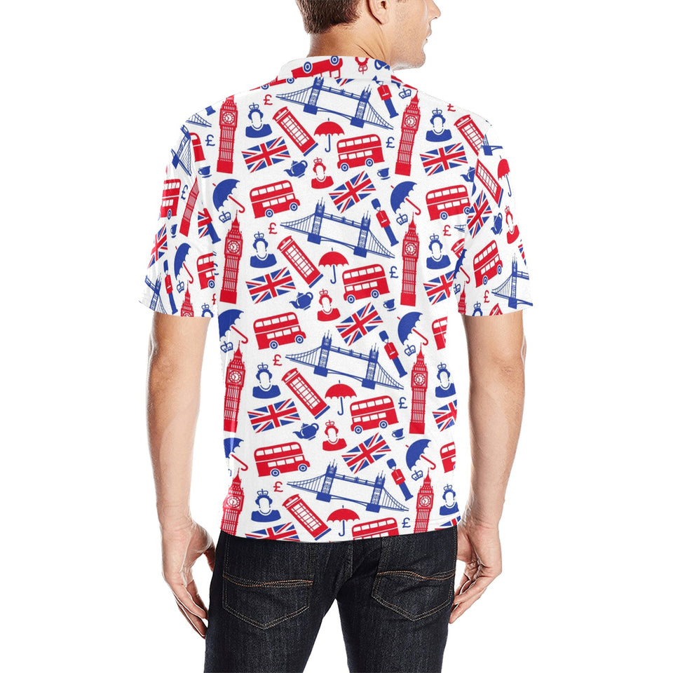 British Pattern Print Design 01 Men's All Over Print Polo Shirt