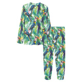 Colorful parrot exotic flower leaves Women's All Over Print Pajama Set