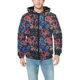 Octopus sea wave tropical fishe pattern Men's Padded Hooded Jacket