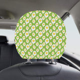 Fried Eggs Pattern Print Design 01 Car Headrest Cover