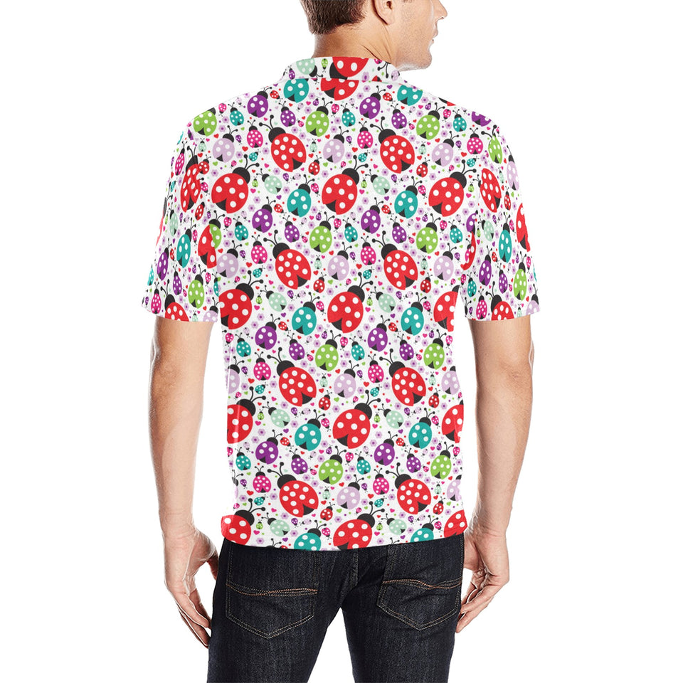 Ladybug Pattern Print Design 03 Men's All Over Print Polo Shirt