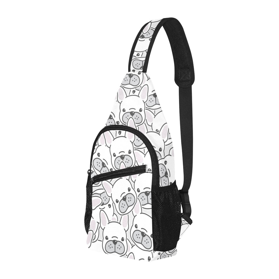 Cute french bulldog head pattern All Over Print Chest Bag